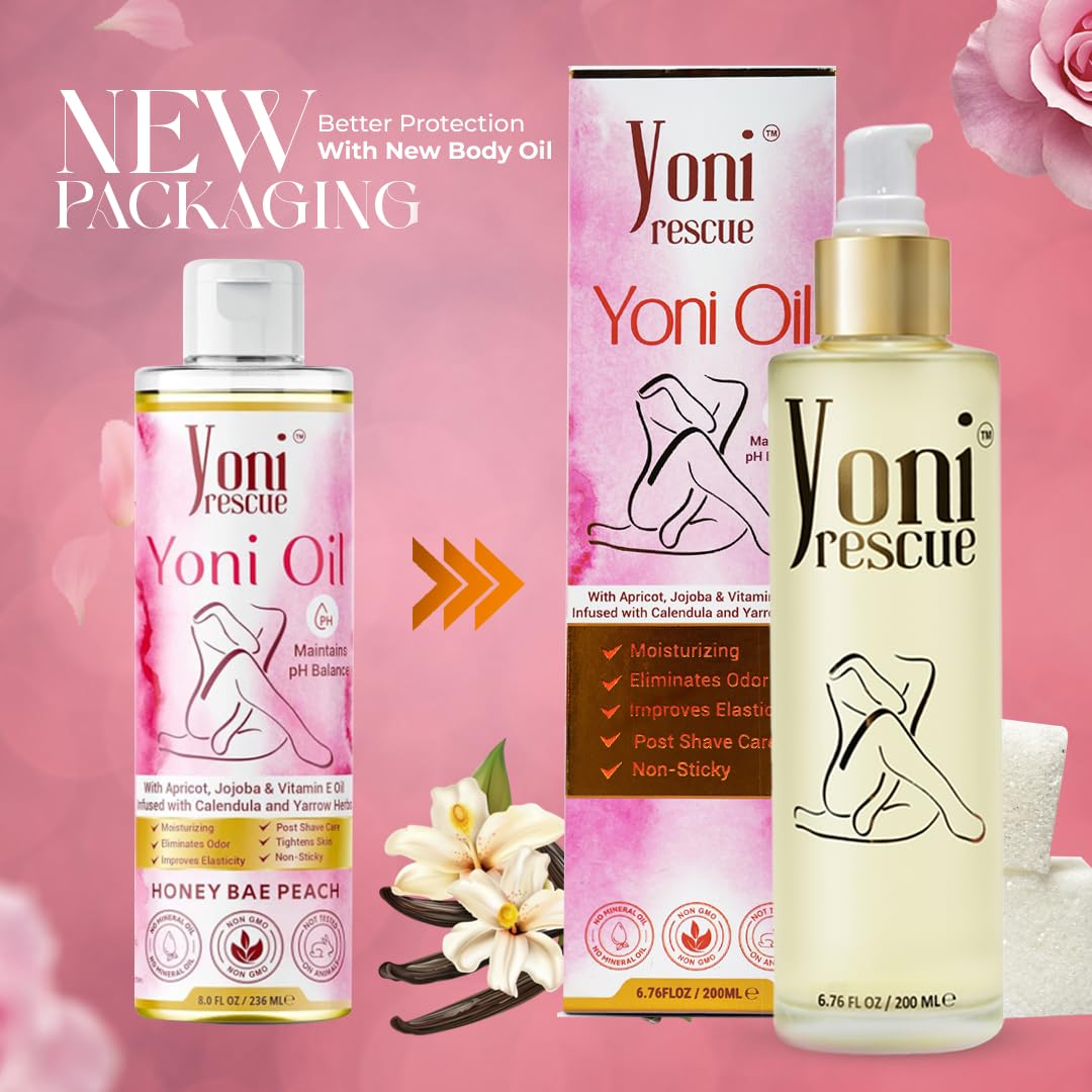 Yoni Rescue Yoni Oil for Women – Vanilla with Apricot, Jojoba & Vitamin E | USA Made 6.76 oz