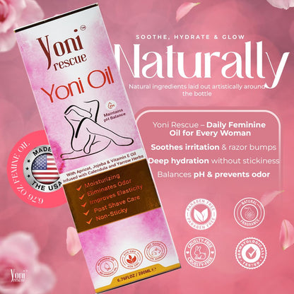 Yoni Rescue Yoni Oil 6.76 oz — Hydration, pH Balance & Comfort for Women