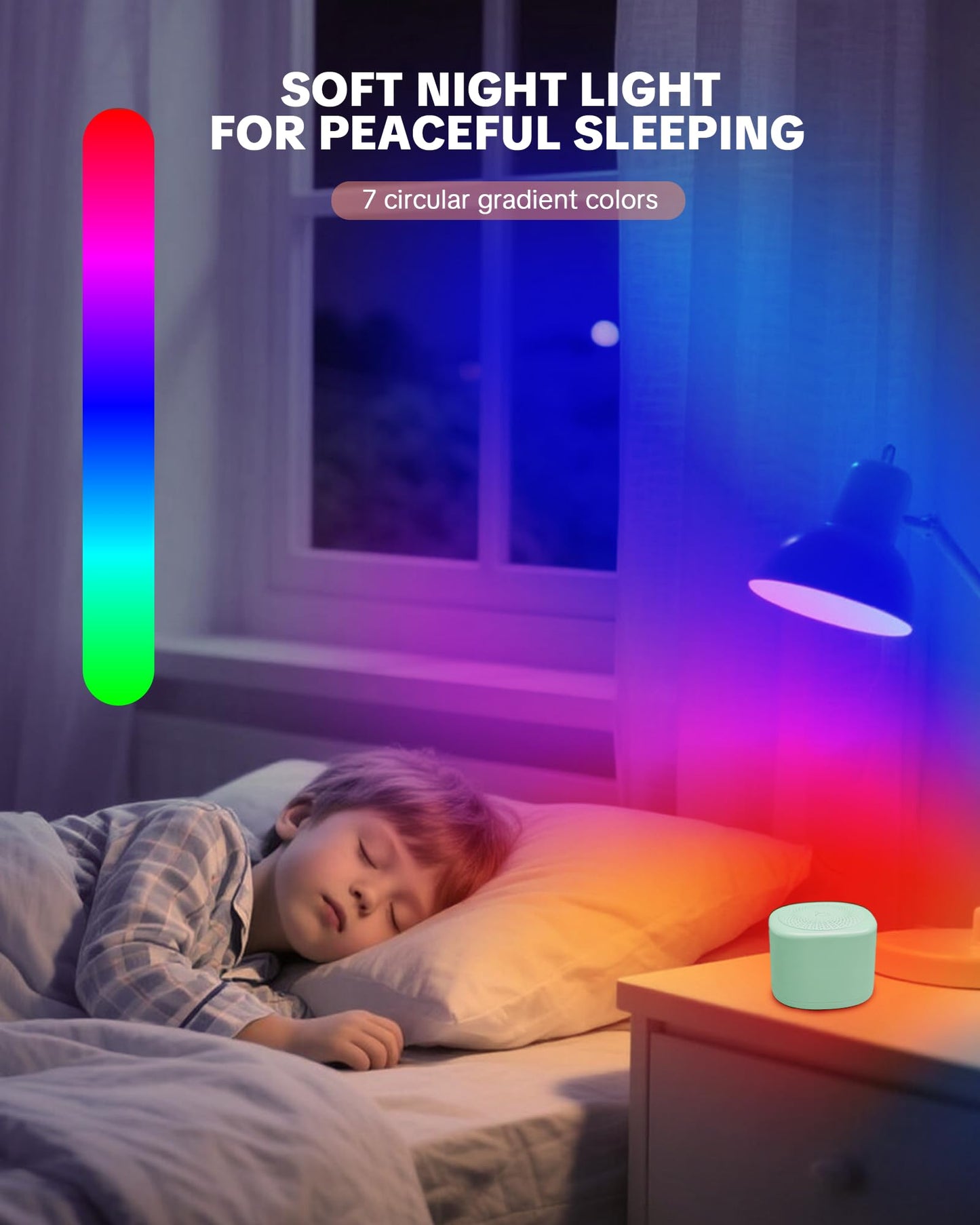 YONSEN Travel White Noise Sound Machine — Portable Sleep Aid with 20 Sounds