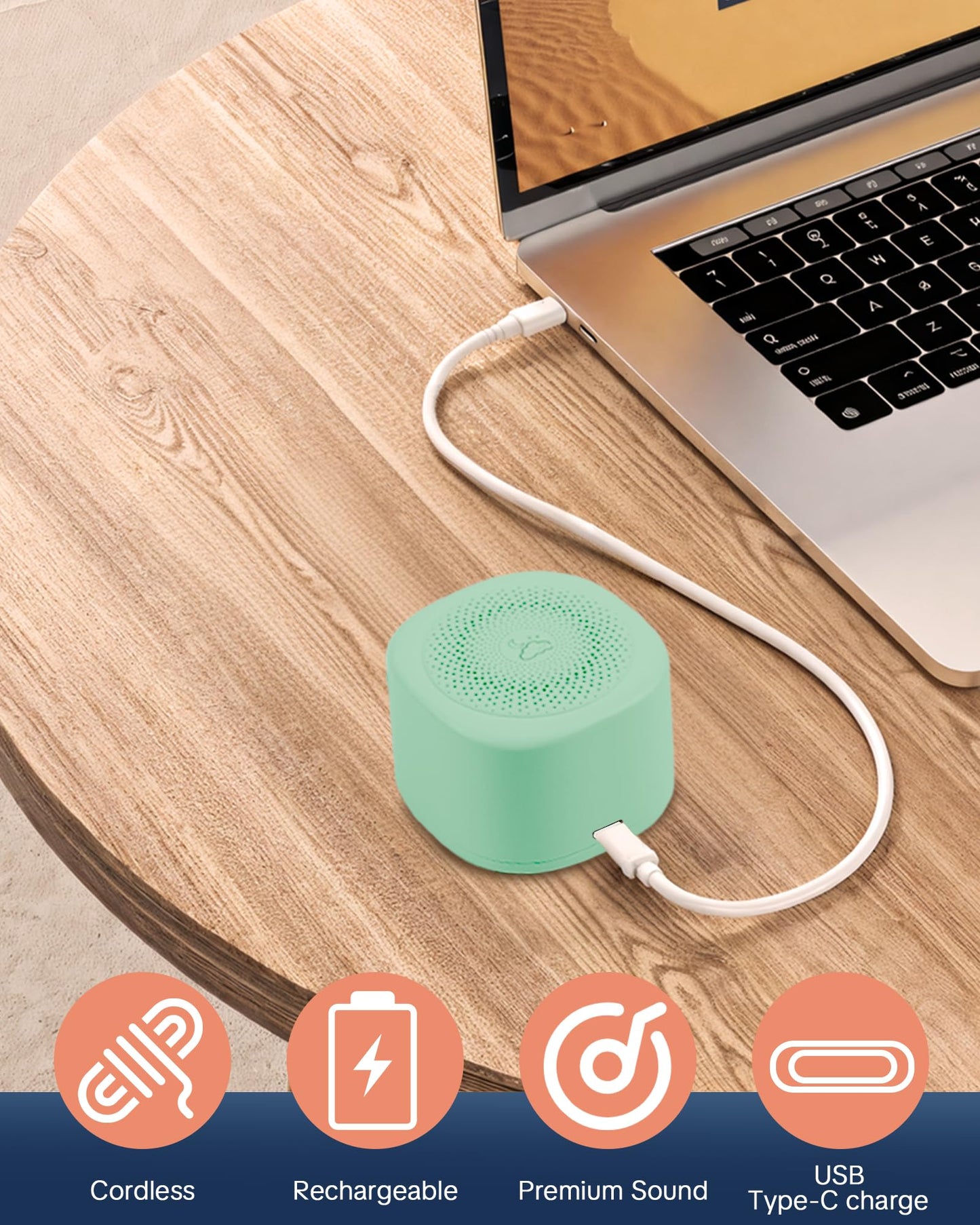YONSEN Travel White Noise Sound Machine — Portable Sleep Aid with 20 Sounds