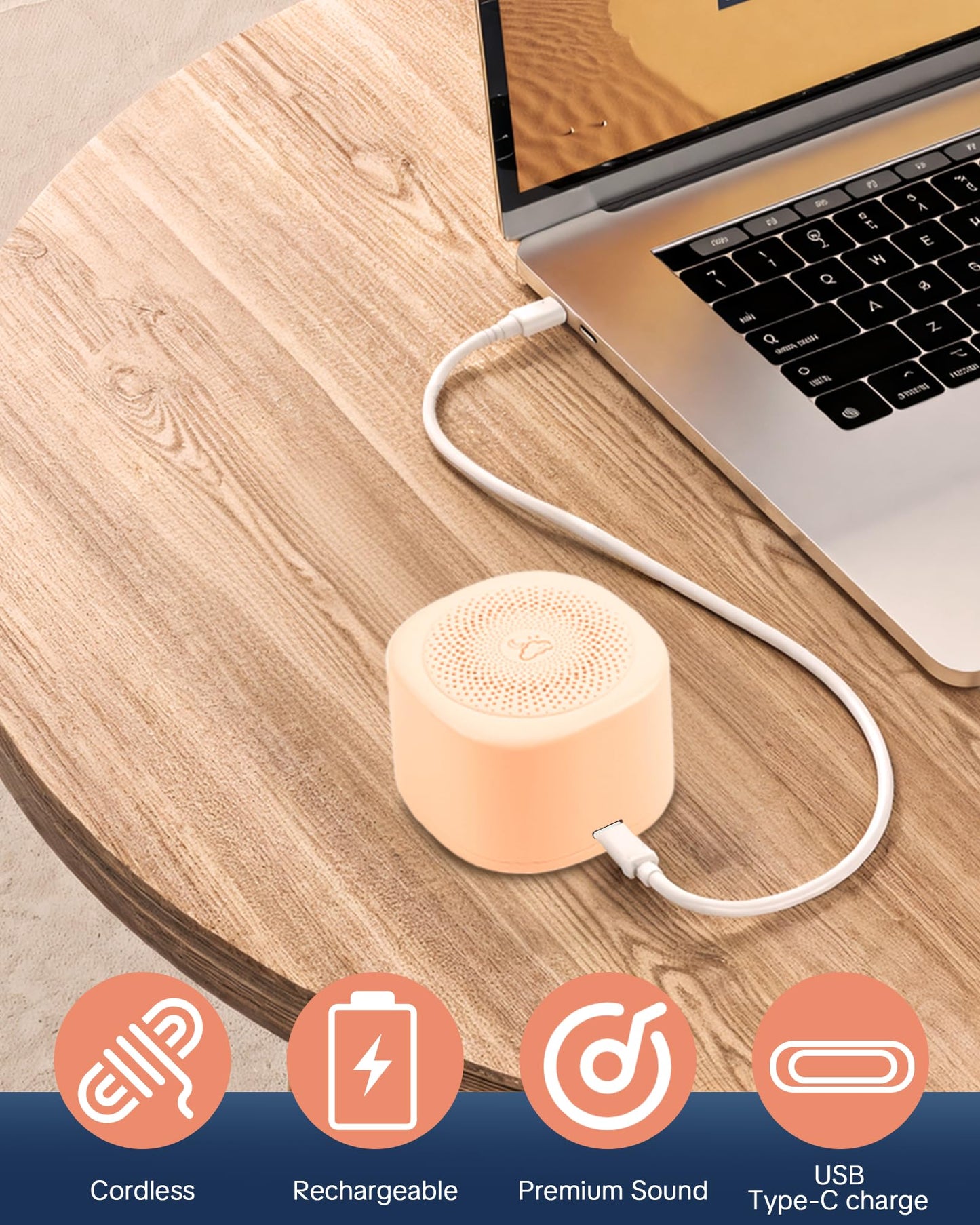 YONSEN Travel White Noise Sound Machine – 20 Sounds, Portable Sleep Aid with Night Light