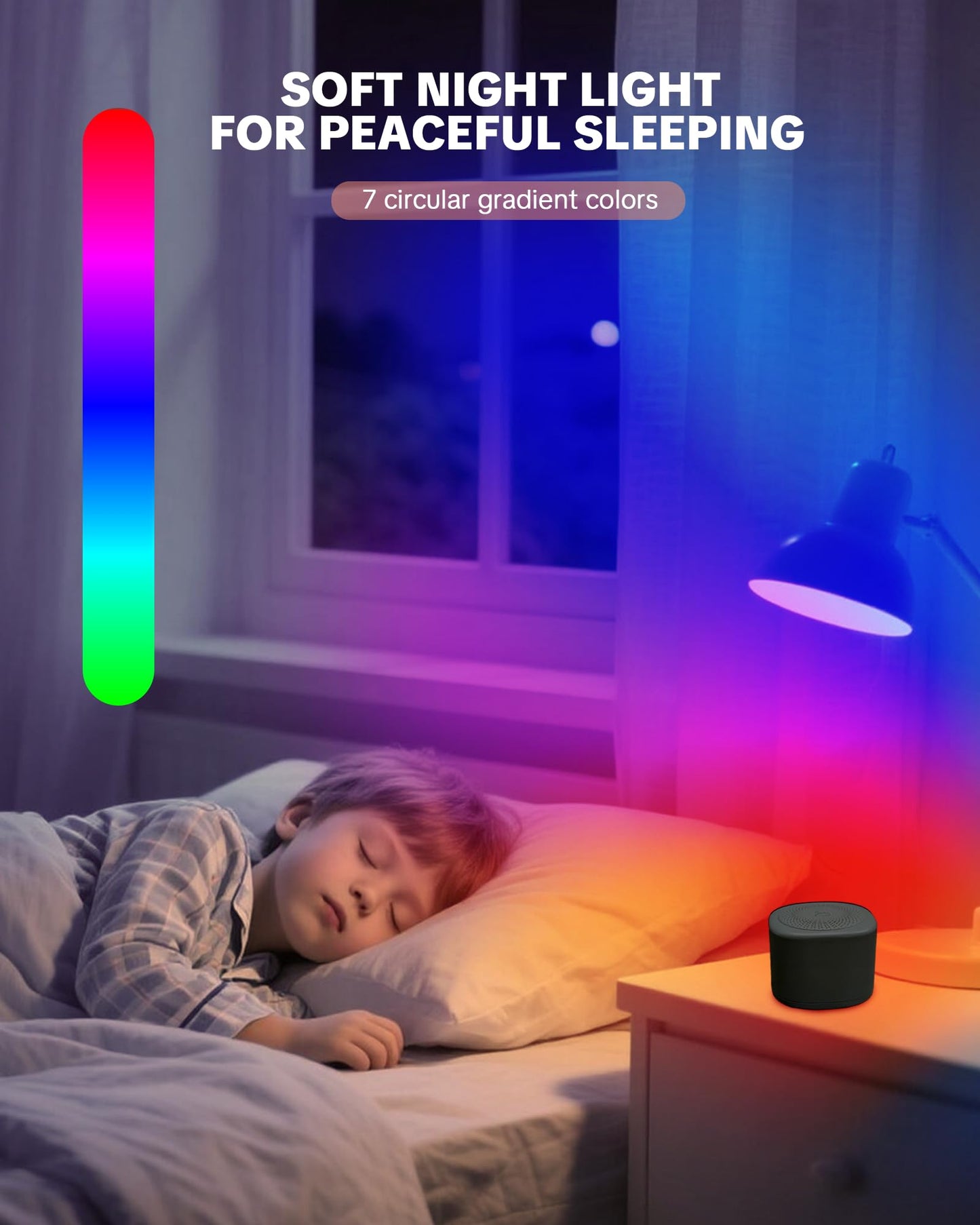 YONSEN Travel White Noise Sound Machine – 20 Sounds, Portable Sleep Aid