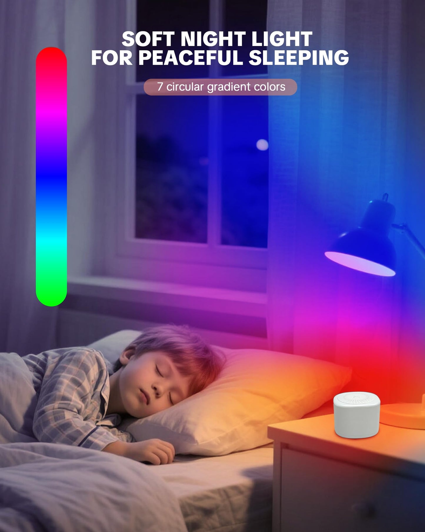 YONSEN Travel White Noise Sound Machine — 20 Sounds, Portable Sleep Aid, USB-C, 3 Timers
