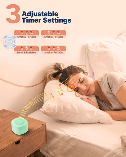 YONSEN Travel White Noise Sound Machine — Portable Sleep Aid with 20 Sounds