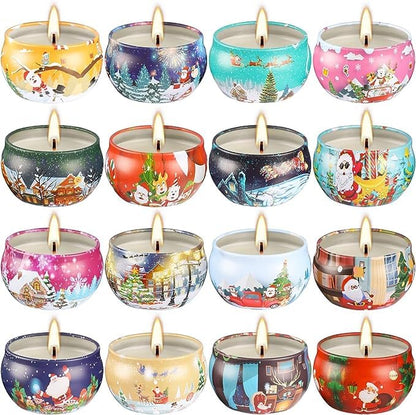 YOROXRG 16 Pack Christmas Scented Candles Gift Set – 2.5oz Soy Wax Jar Candles