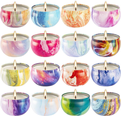 YOROXRG 16-Pack Scented Candles Gift Set – 2.5oz Soy Wax in Travel Tin Jars