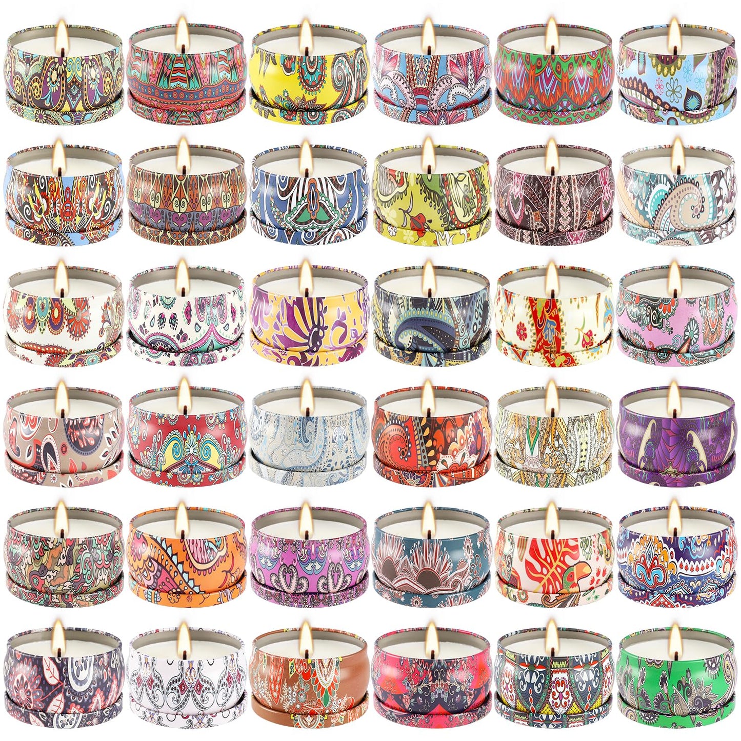 YOROXRG 36-Pack Scented Candles Gift Set | 2.5oz Soy Wax Travel Tin Jars