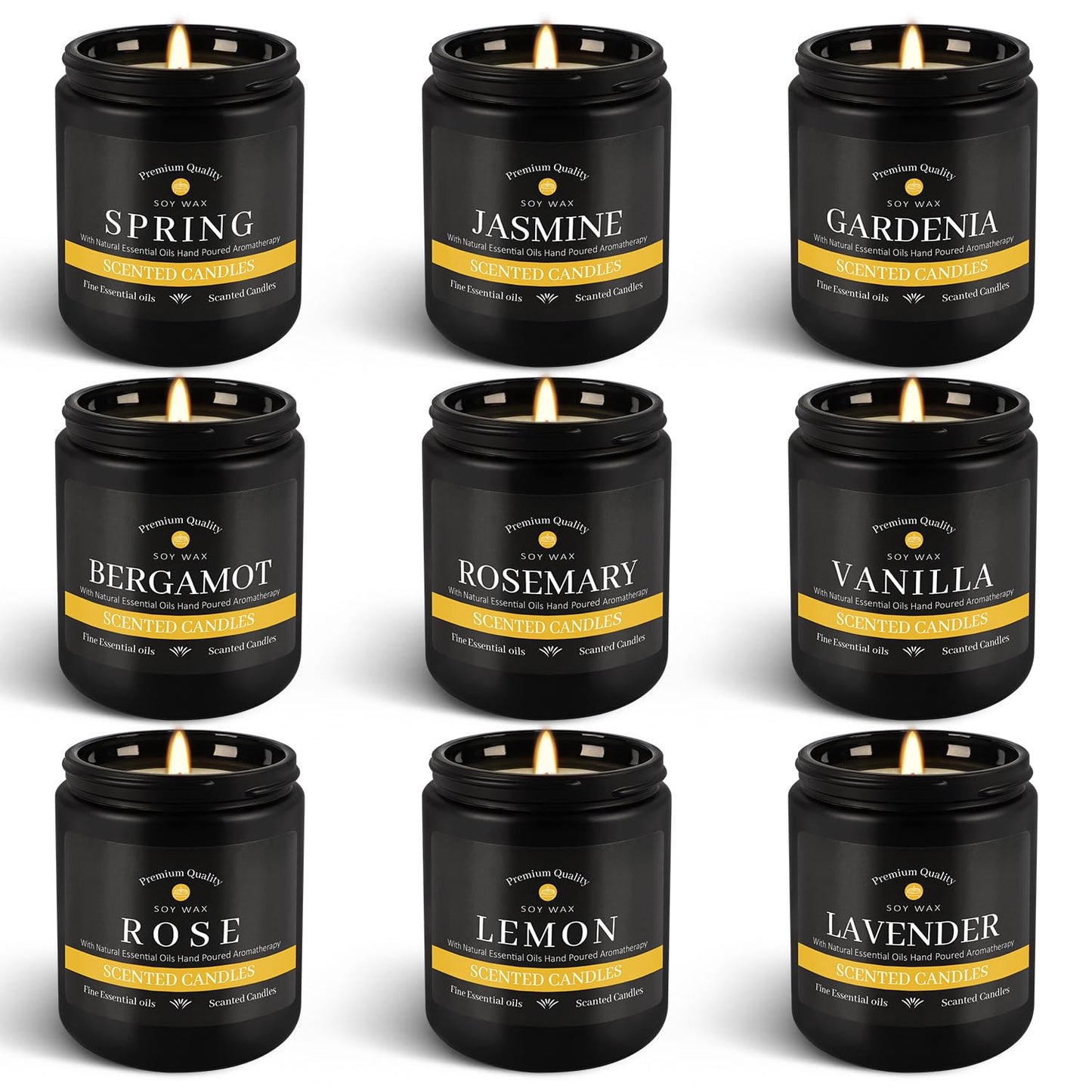 YOROXRG 9-Pack Candles for Home – Aromatherapy Gift Set for Men | 63 oz, 450 Hours