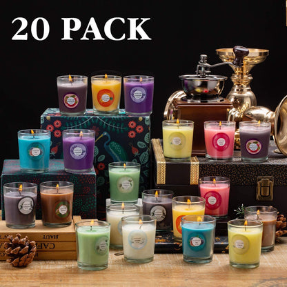 YOROXRG Scented Candles 20 Pack – Jasmine, Rose, Vanilla & More | Soy Wax Glass Jar