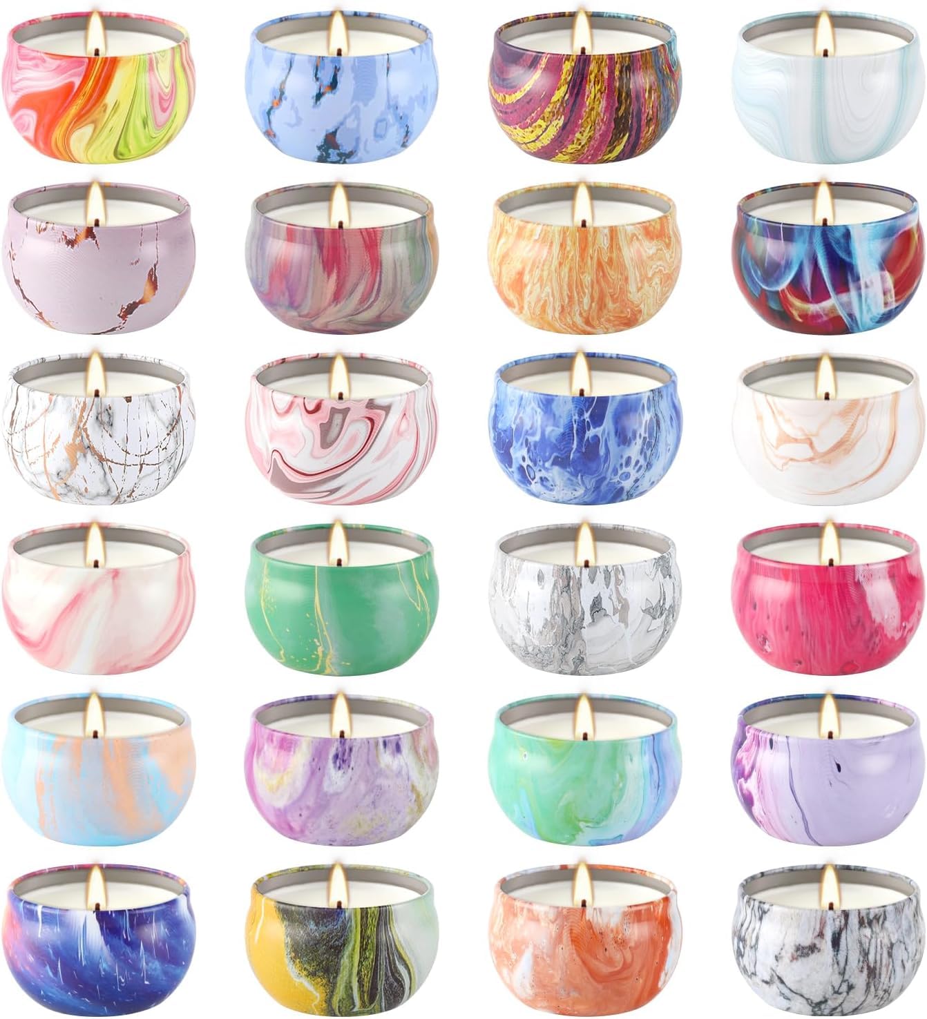YOROXRG 24-Pack Soy Wax Scented Candles Gift Set – Travel Tin Jars 2.5 oz