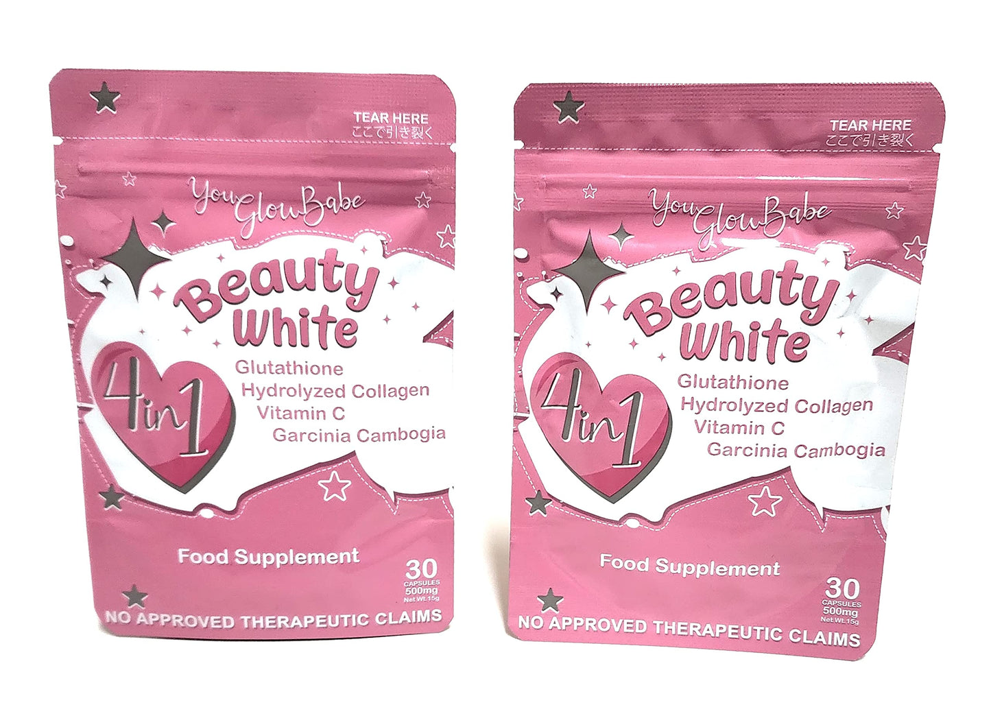 You Glow Babe 4-in-1 Glutathione Supplement – 60 Capsules (Pack of 2)