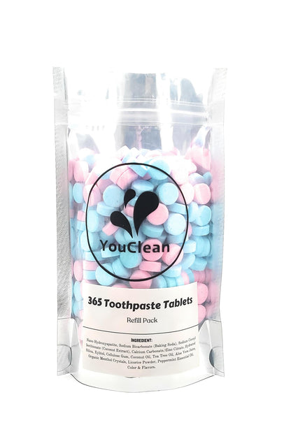 YouClean Refill Pack - 365 Toothpaste Tablets (Nano Hydroxyapatite, Fluoride Free)