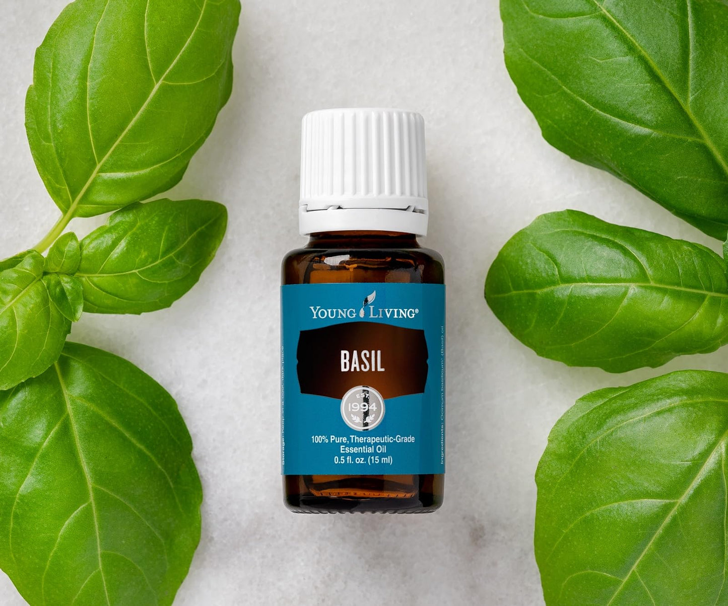 Young Living Basil Essential Oil 15ml | Calming Aroma for Massage, Diffuser & Skincare