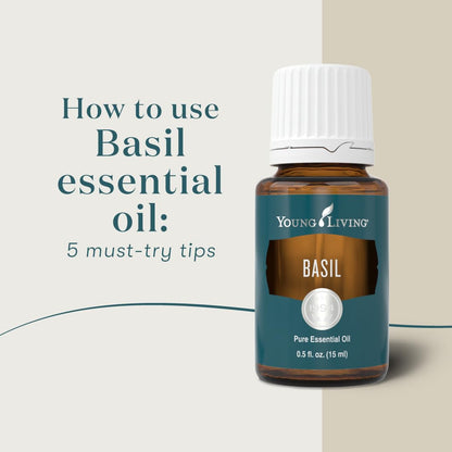 Young Living Basil Essential Oil 15ml | Calming Aroma for Massage, Diffuser & Skincare