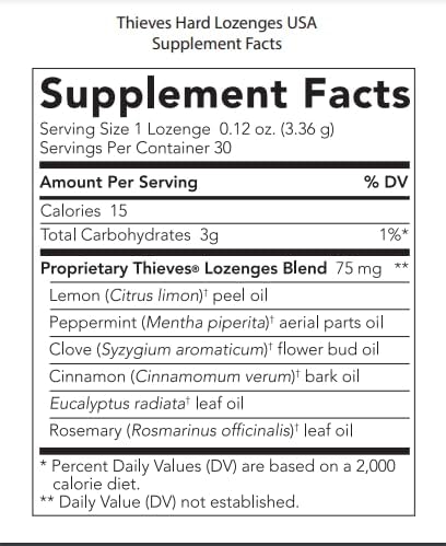 Young Living Thieves Hard Lozenges – 3-Pack, 30 Count, Sugar-Free