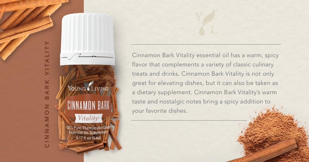 Young Living Cinnamon Bark Vitality 5ml | Aromatic Culinary Spice & Immune Support