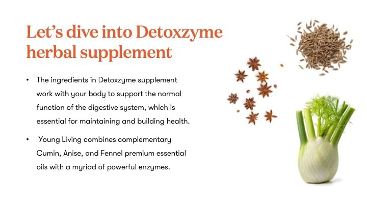 Young Living Detoxzyme 90 Capsules – Digestive Enzyme Support, Non-GMO & Soy-Free