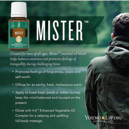Young Living Mister Premium Essential Oil — Hormonal Balance Aromatherapy, Sage & Lavender, 15ml
