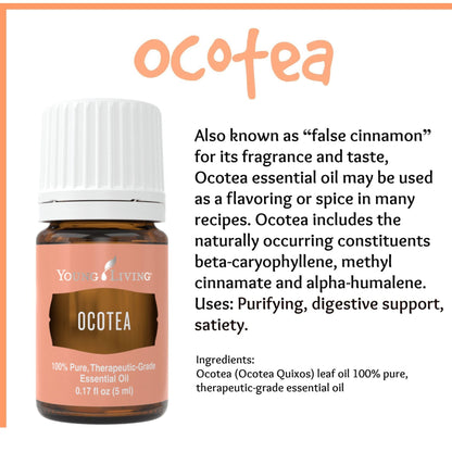Young Living Ocotea Essential Oil 5 ml | Warm, Spicy Aroma & Skin Cleansing