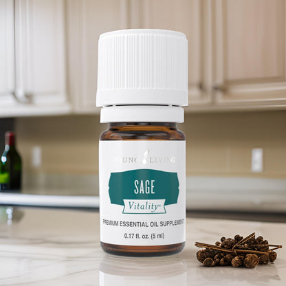 Young Living Sage Vitality Essential Oil - 5ml | Clearing Rituals, Culinary Use & Women's Well-Being