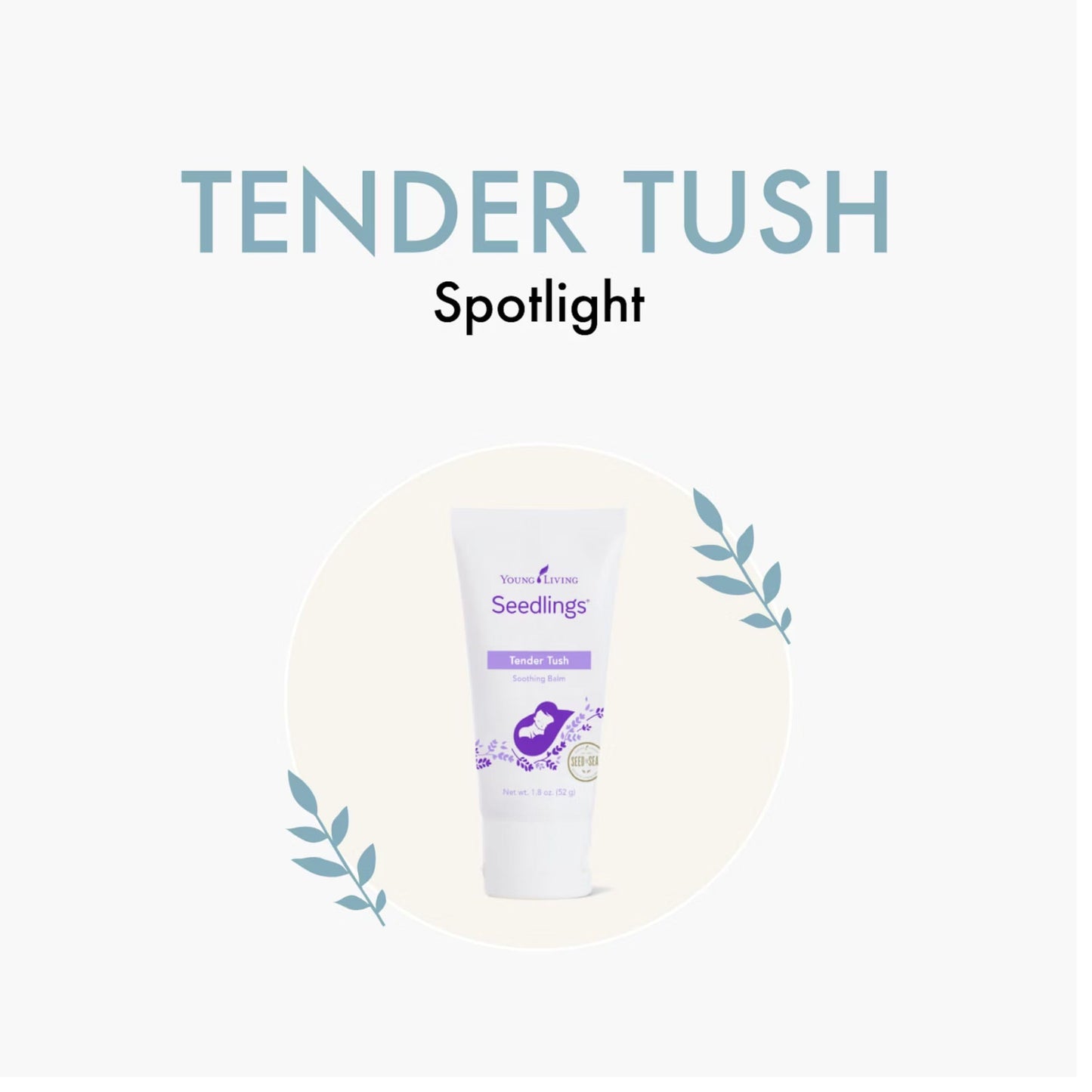 Young Living Seedlings Tender Tush Baby Balm – Mild & Gentle, Cloth Diaper Safe (1.8 oz)