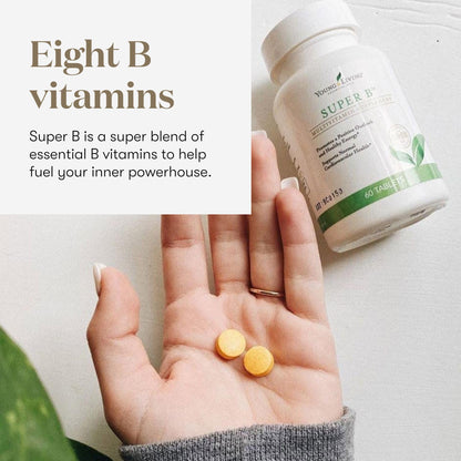 Young Living Super B Tablets – 60-Count | B Vitamins, Minerals & Energy Support | Keto-Friendly