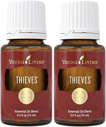 Young Living Thieves Essential Oil Blend 15ml – Pack of 2 – Rosemary & Eucalyptus