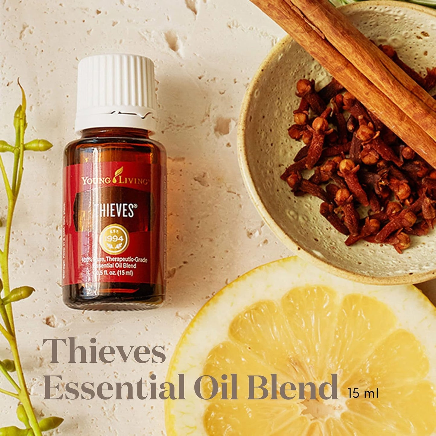 Young Living Thieves Essential Oil Blend 15ml – Pack of 2 – Rosemary & Eucalyptus