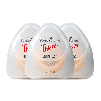 Young Living Thieves Dental Floss – 164 ft, 3 Pack | Natural Waxed Floss