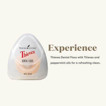 Young Living Thieves Dental Floss – 164 ft, 3 Pack | Natural Waxed Floss