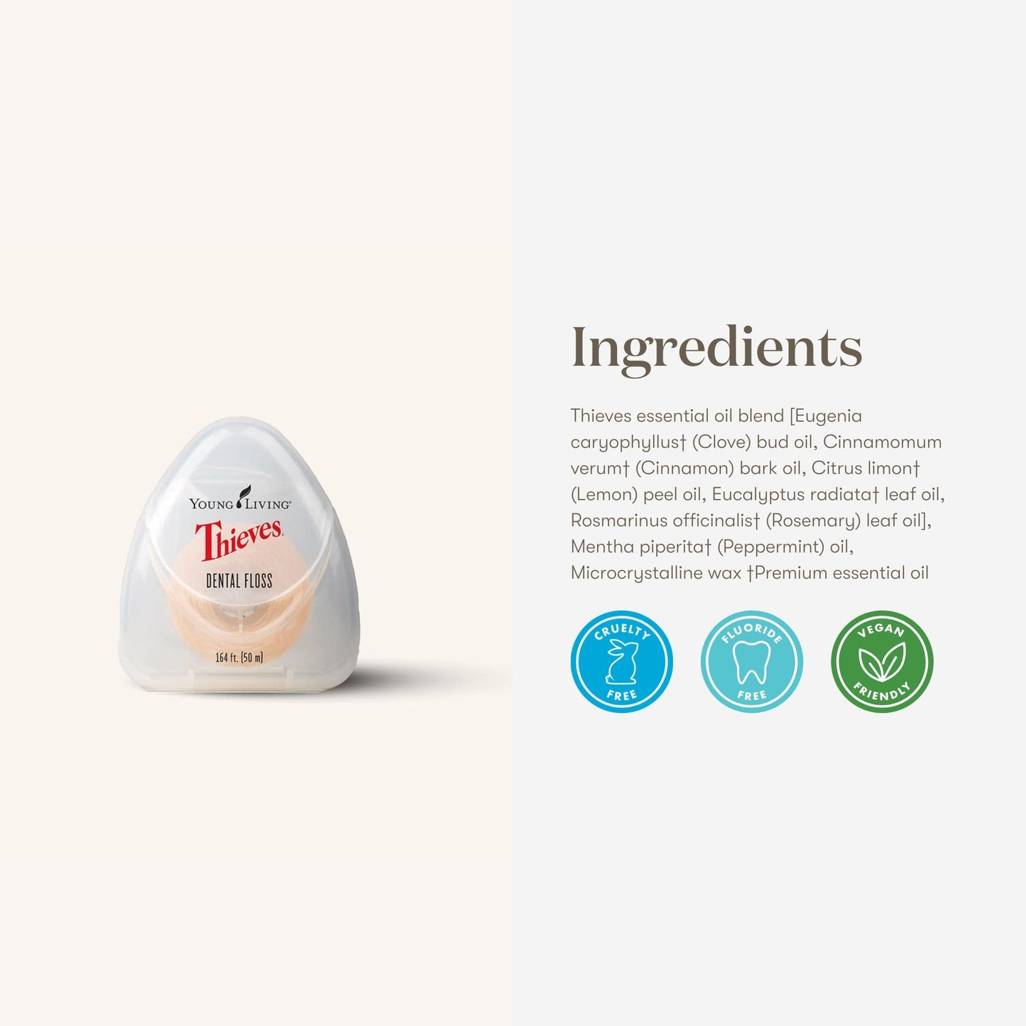 Young Living Thieves Dental Floss – 164 ft, 3 Pack | Natural Waxed Floss