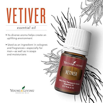 Vetiver Essential Oil 5ml by Young Living Essential Oils | Earthy, Grounding & Calming