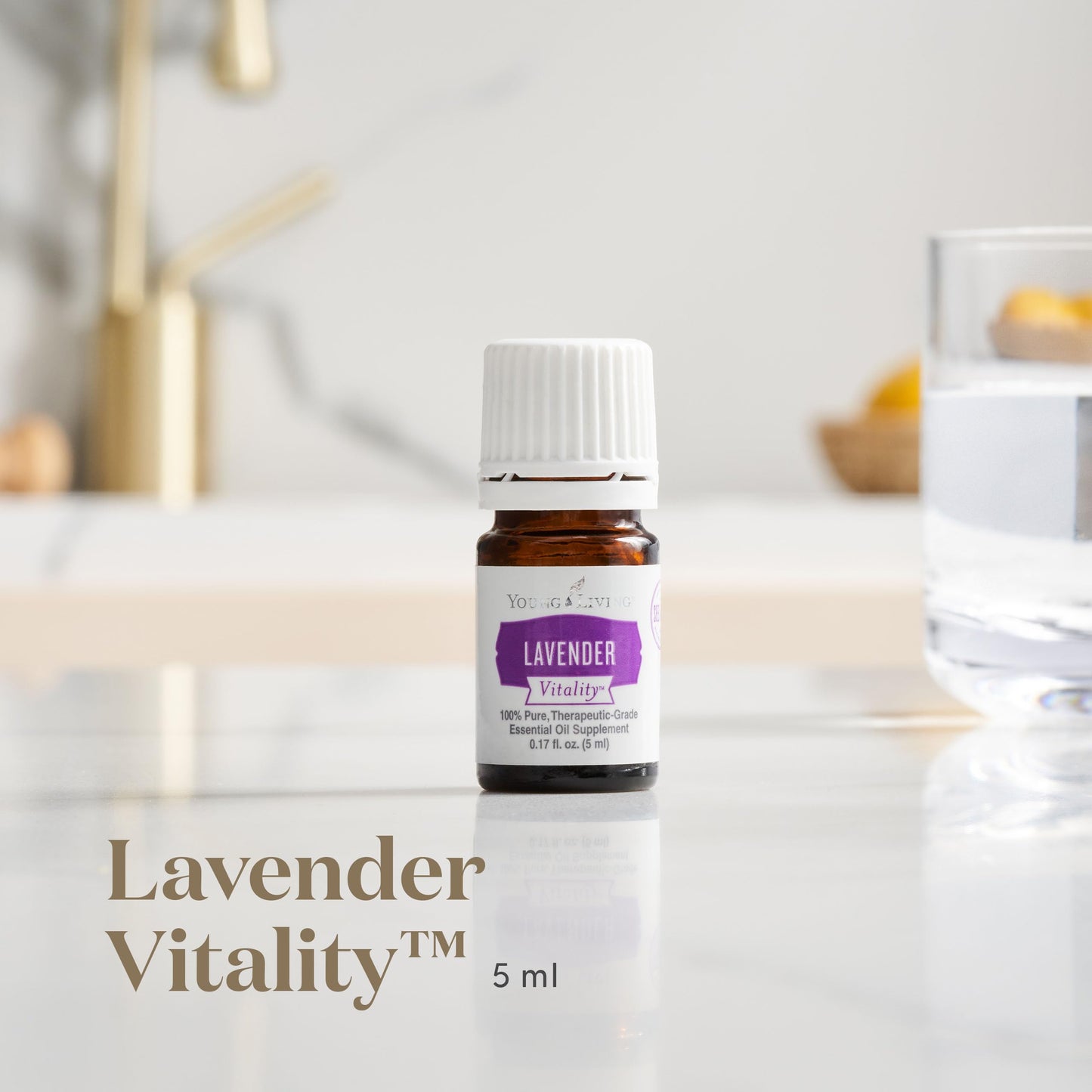 Young Living Vitality Lavender Essential Oil 5ml – Pure, Steam-Distilled, Calming Floral for Foods & Beverages