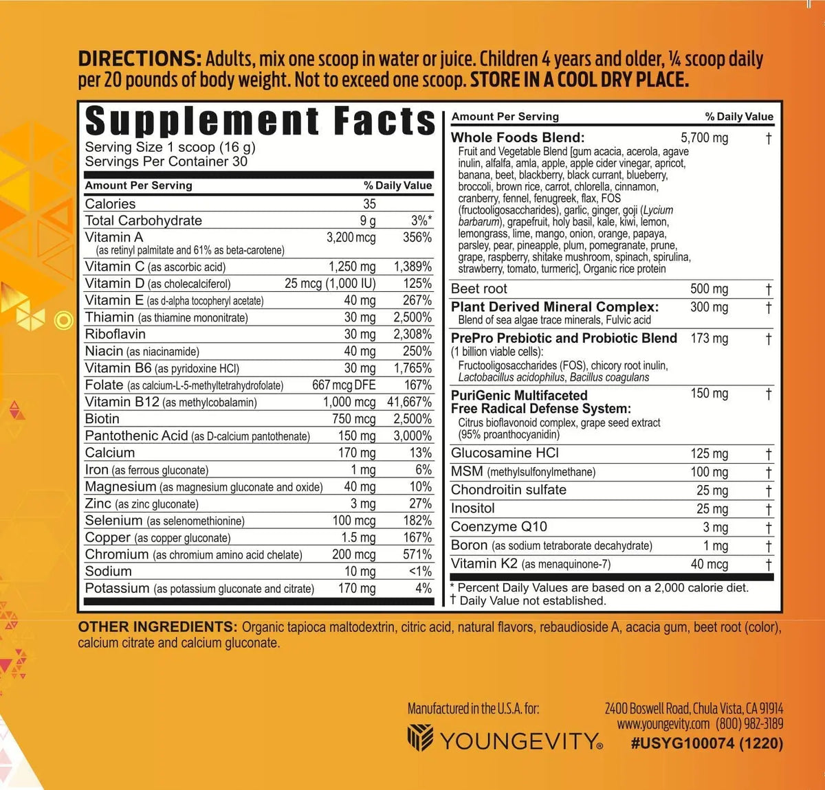 Youngevity Beyond Tangy Tangerine 2.5 Tropical Tangerine – Ultimate Multi-Vitamin & Mineral Complex (8,000 ORAC) BritishVita | Premium UK Vitamins & Wellness Supplements