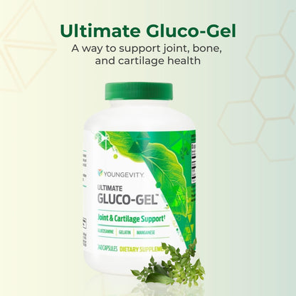Youngevity Ultimate Gluco-Gel: Gelatin, Glucosamine & Manganese | 240 Capsules