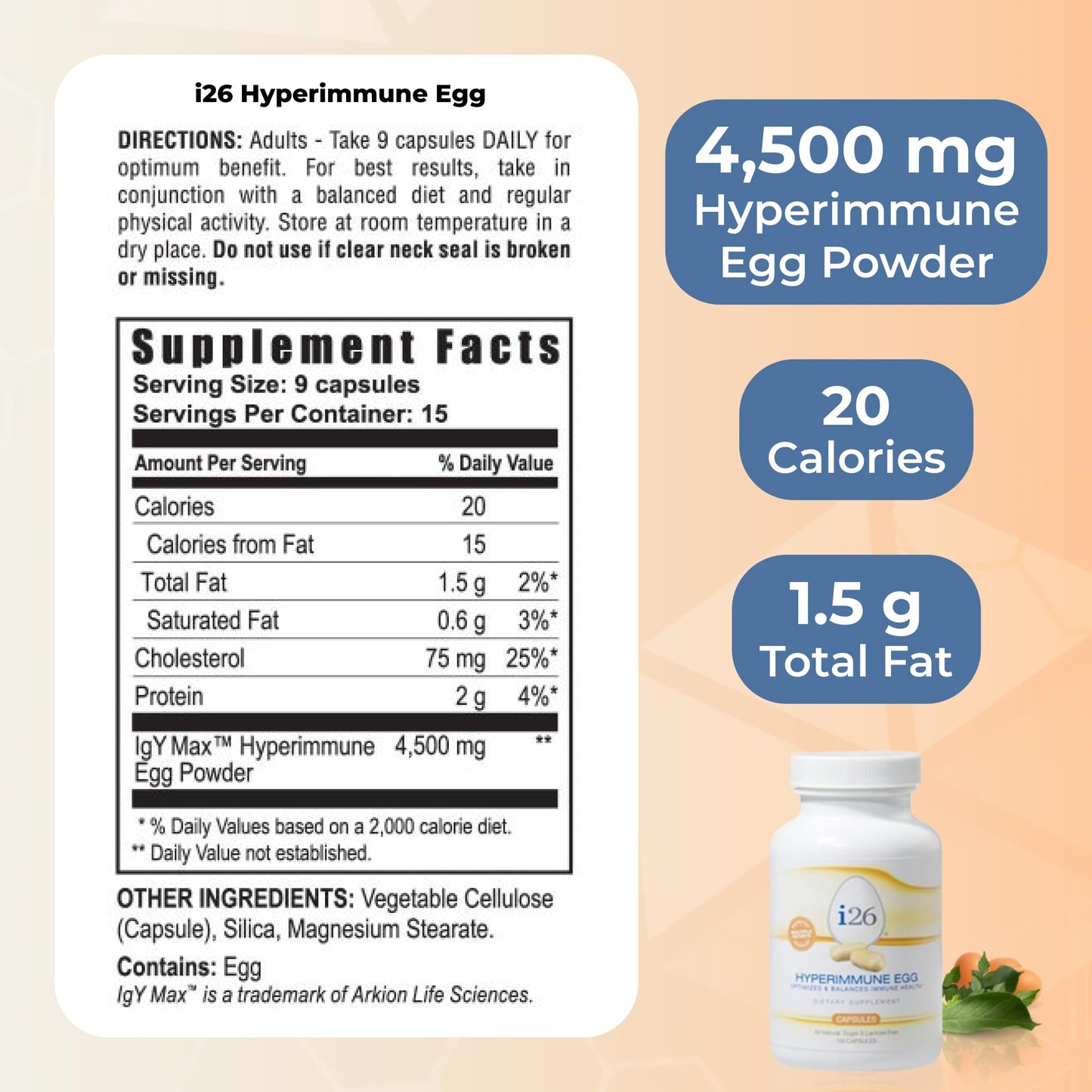 Youngevity i26® Hyperimmune Egg Capsules – Immune & Digestive Support | 135 Capsules