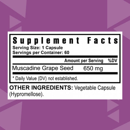Youngevity Muscadine Grape Seed 650 mg | Nature's Pearl Antioxidant Superfood | 60 Servings