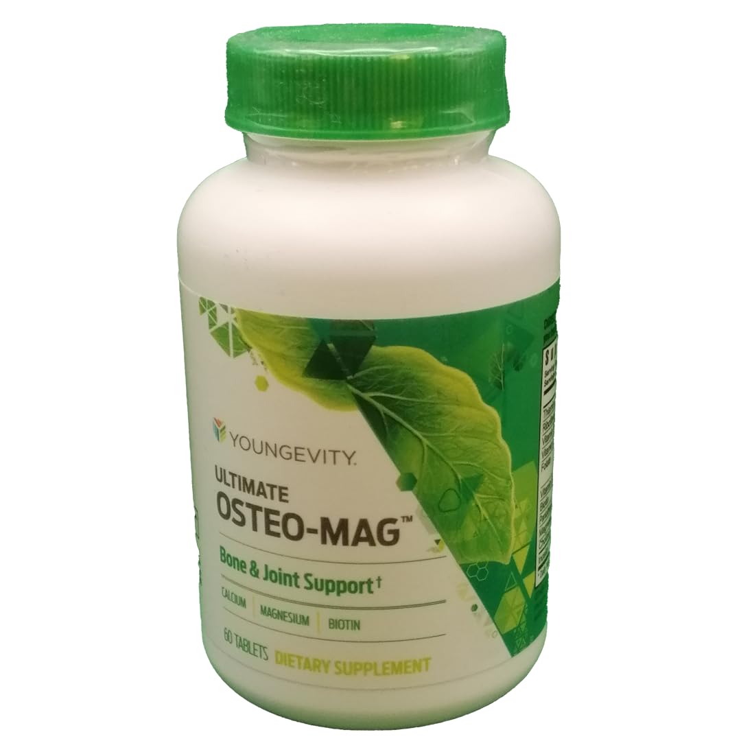 Youngevity Ultimate Osteo-Mag Magnesium 200 mg + B6, B12, Folate | Bone & Joint Health | 60 Capsules