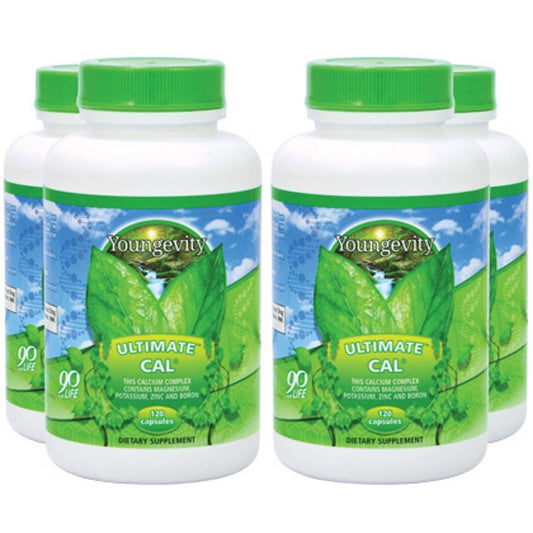 Youngevity Ultimate CAL – Calcium Magnesium Bone Health with D-3, Zinc, Potassium, Boron | 120 Capsules (Pack of 4) BritishVita | Premium UK Vitamins & Wellness Supplements
