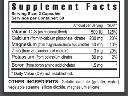 Youngevity Ultimate CAL – Calcium Magnesium Bone Health with D-3, Zinc, Potassium, Boron | 120 Capsules (Pack of 4) BritishVita | Premium UK Vitamins & Wellness Supplements