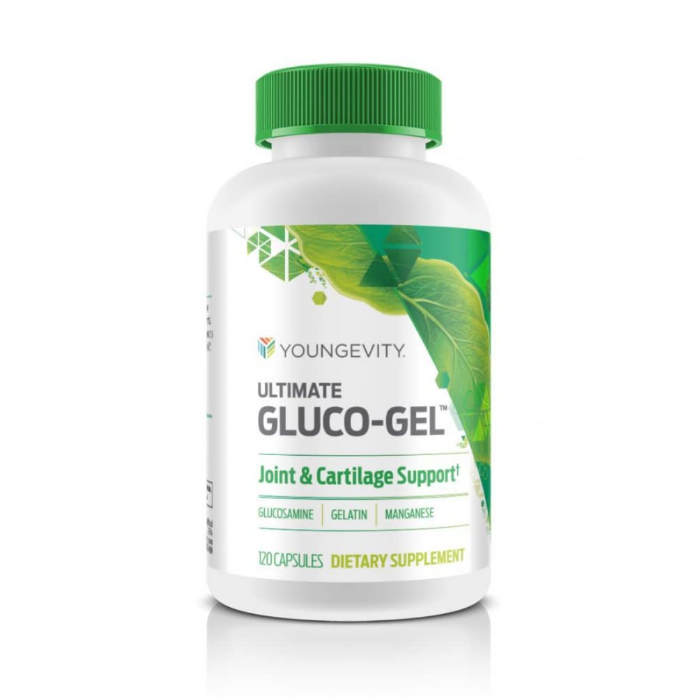 Youngevity Ultimate Gluco-Gel - Joints, Tendons & Cartilage | Glucosamine, Gelatin & Manganese | 120 Capsules | 1 Bottle