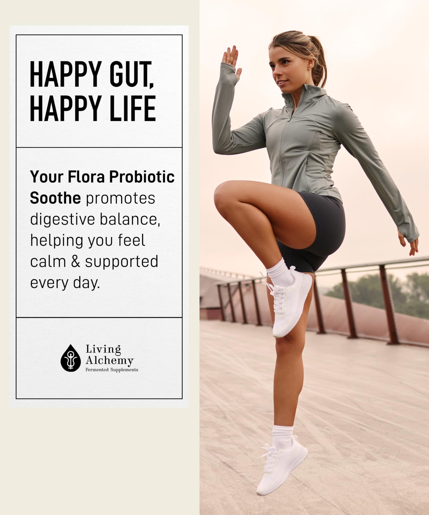 Your Flora Probiotic Soothe – Non-GMO Probiotics with Ginger & Turmeric | Living Alchemy, 60 Pcs