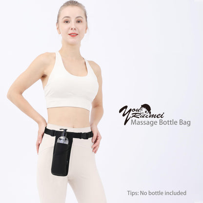 YOURUIMEI Massage Therapist Holster with Adjustable Belt – Bottle Bag & Lotion Holster (Black) XJ-1KD