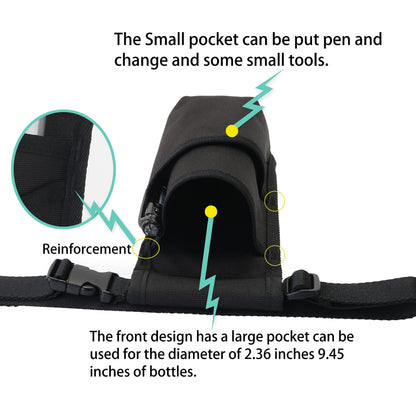 YOURUIMEI Massage Therapist Holster with Adjustable Belt – Bottle Bag & Lotion Holster (Black) XJ-1KD