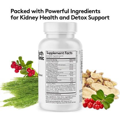 Youth & Tonic Kidney Cleanse Detox - 60 Capsules | Urinary Tract & Bladder Health