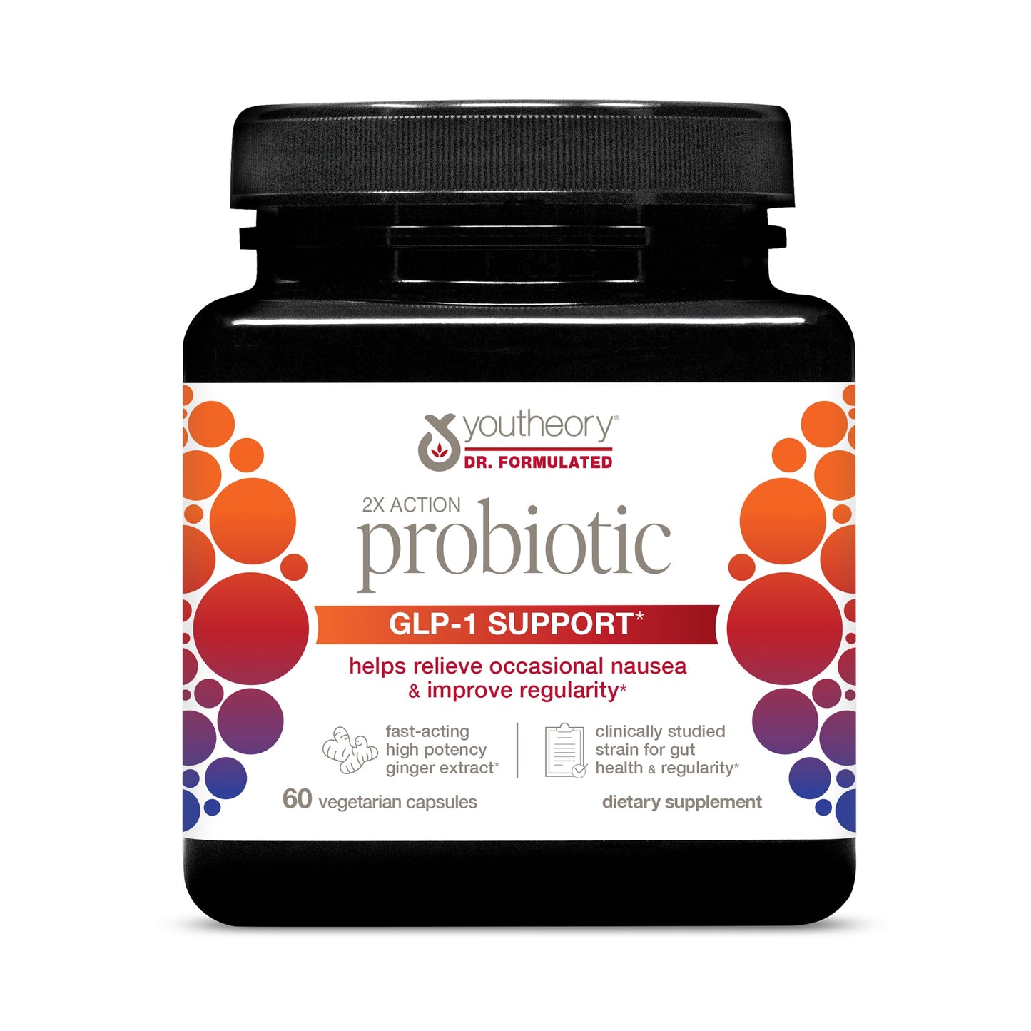Youtheory 2X Action Probiotic – GLP-1 Digestive Health, 60 Veg Capsules