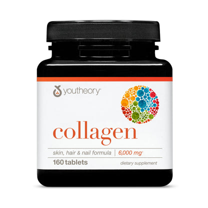 Youtheory Advanced Collagen 6,000 mg with Vitamin C & Amino Acids – 160 Tablets