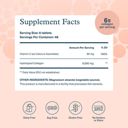 Youtheory Advanced Collagen 6000 mg with Vitamin C & Amino Acids - 290 Tablets (48-Day) | Hair, Skin, Nails, Joints