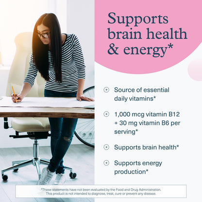 Youtheory B12B6 – Vegan B12 & B6 – Brain Health, Energy & Immunity – 60 Vegetarian Capsules