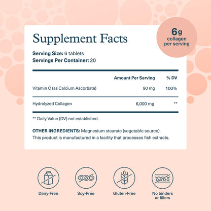 Youtheory Advanced Collagen 6,000 mg – Vitamin C & Amino Acids | Hair, Skin & Nails – 120 Tablets (20-Day Supply)